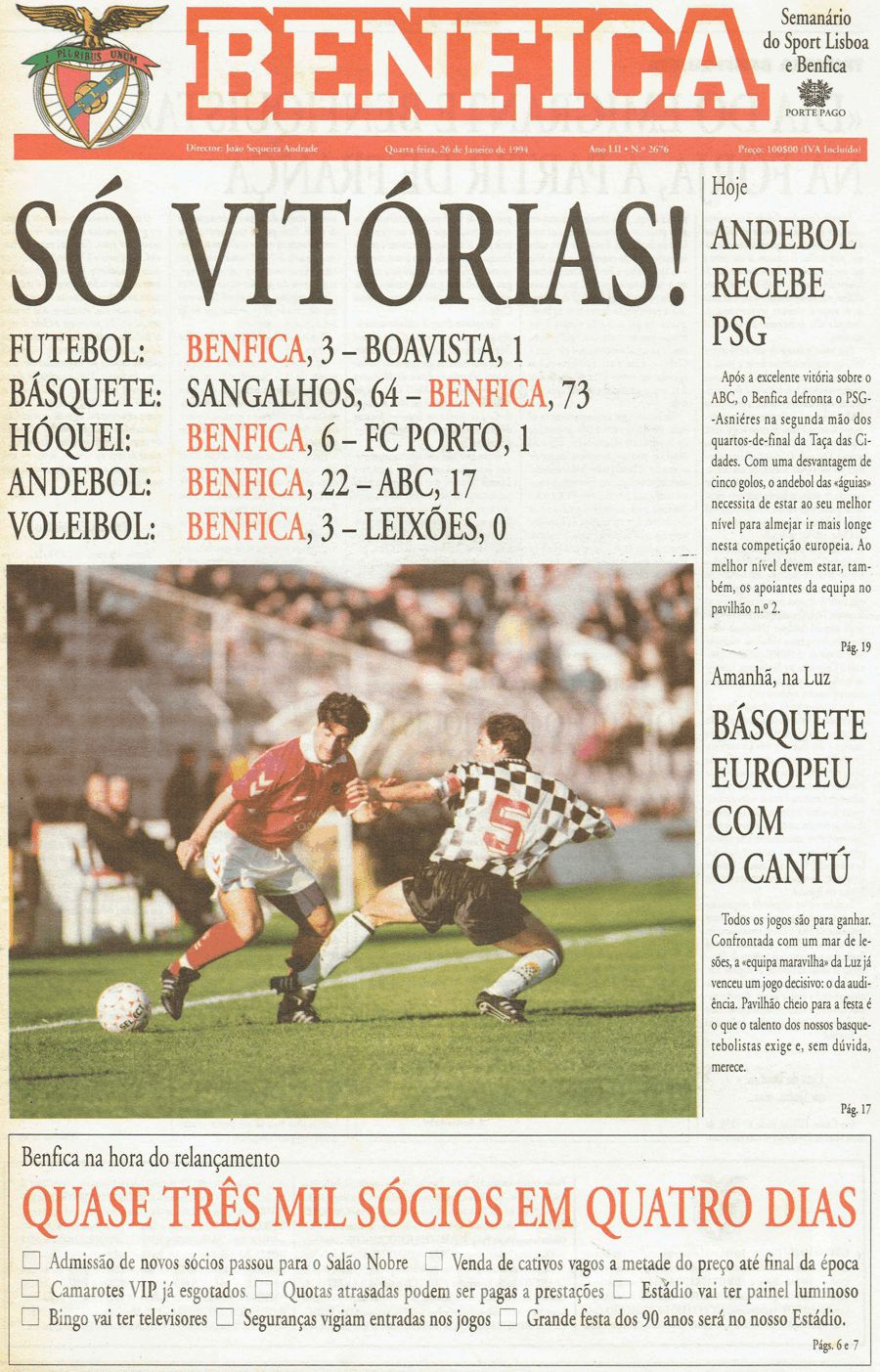 jornal o benfica 2676 1994-01-26